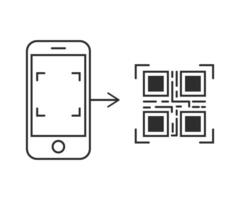 QR Smart Phone scan code. Digital technology, barcode. stock illustration vector