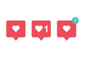 Notification Like Button Heart Icons stock illustration vector