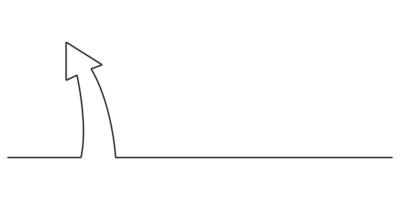 Single line drawing upward Arrow Growth Progress direction success graphic illustration vector