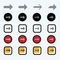 Colorful big arrow icon set, Arrow collection cursor. Modern arrow collection. Different arrow signs collection trend vector