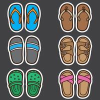 set of sandals good for sticker, badge, element design, icon, etc vector