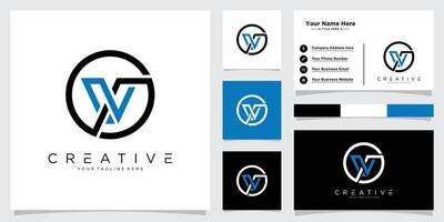 Initial V Logo Design template with business card vector