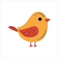 Spring Cute Little Yellow Bird vector