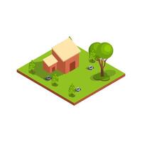 Simple House with Trees vector
