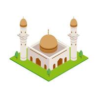 Isometric mosque illustration with minarets vector