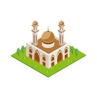 Mosque with Dome and Minarets vector