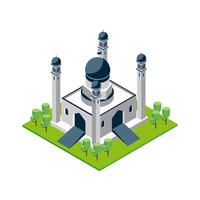 Modern Isometric Mosque Design for posters banners and educational resources vector