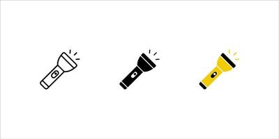 Flashlight icon set. sign for mobile concept and web design. illustration. vector
