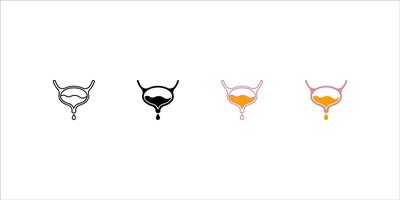 Ilustration Bladder icon set. sign for mobile concept and web design. illustration. vector