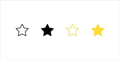 cute fat star icon blunt end line and isolated set vector