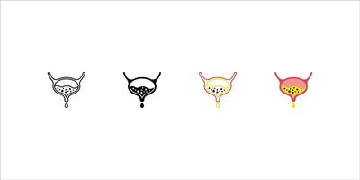 Ilustration Bladder icon set. sign for mobile concept and web design. illustration vector