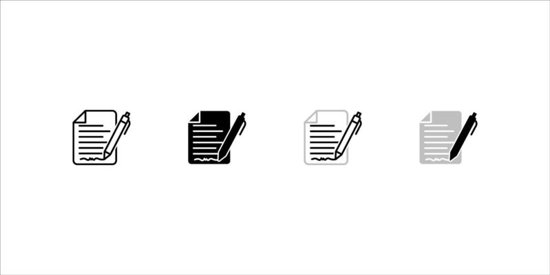 Ilustration contract Pen Sticker Icons set. contract icon illustration on white background