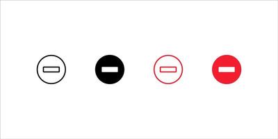 No Entry icon set. Forbidden Symbol. Strictly prohibited sign. for mobile concept and web design. illustration on white background vector