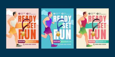 Marathon Running Event Social Media Post Design vector