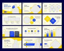 Modern Yellow and Blue Business Presentation Template vector
