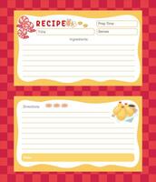 hand drawn red background recipe card with shrimp tempura template design vector