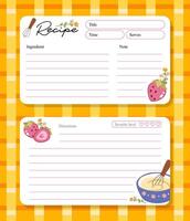 hand drawn retro orange recipe card template vector
