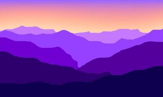 colorful layered mountain silhouette with gradient sunset sky, perfect for nature background and prints. vector