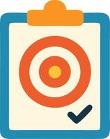 Colorful Target Icon in a Clipboard Marking Success vector
