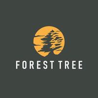tree silhouette concept children playground logo natural tree concept as a playground and green forest tree nature as a product brand poster illustration template vector