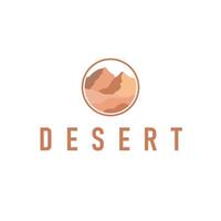 natural scenery logo sahara elegant concept, mountain view and cactus trees in the sahara desert, as a symbol of design template illustration vector