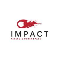 outer space concept with meteorite logo, space rock as asteroid silhouette vintage symbol illustration brand or business product and design template vector
