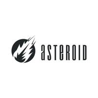 outer space meteorite logo space rock as asteroid simple silhouette vintage symbol illustration brand or business product and design template vector