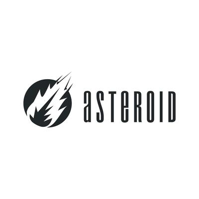 outer space meteorite logo space rock as asteroid simple silhouette vintage symbol illustration brand or business product and design template