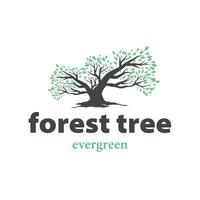 tree silhouette concept children playground logo natural tree as a playground and green forest tree nature as a product brand symbol or poster illustration template vector