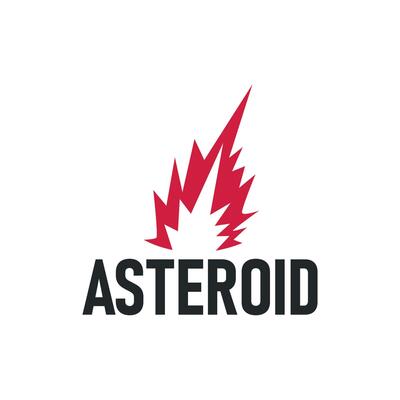 space concept meteorite logo, space rock as asteroid simple silhouette vintage symbol illustration brand or business product and design template