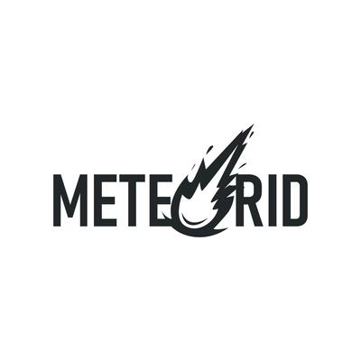 outer space meteorite logo, space rock as asteroid silhouette vintage symbol illustration brand or business product and design template