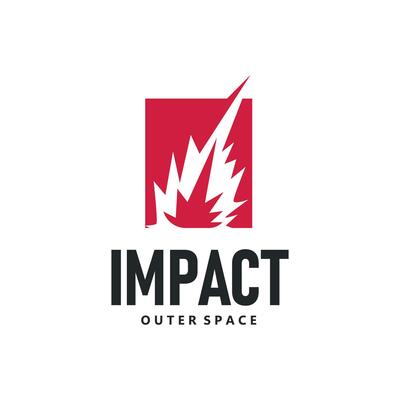 outer space concept with meteorite logo, space rock as asteroid vintage symbol illustration brand or business product and design template