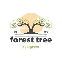 tree silhouette concept children playground logo natural tree concept as a playground and green forest tree nature a product brand symbol or poster illustration template vector