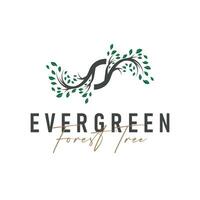 tree silhouette concept children playground logo natural tree concept as playground and green forest tree nature as a product brand symbol or poster illustration template vector