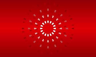Abstract red gradient background featuring concentric circular white dash lines radiating from the center. Ideal for modern design, technology themes, or festive visual elements. vector