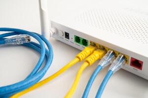 Ethernet cable with wireless router connect to internet service provider internet photo