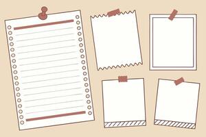 Serene Beige Background Featuring Blank Notepads, Papers, and Frames for Creative Planning and Note-Taking - Professional digital artwork with vibrant colors and detailed composition vector