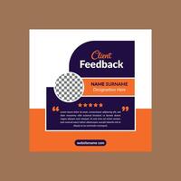 Modern Client Testimonial Design. Dynamic Template Display for Promotion. vector