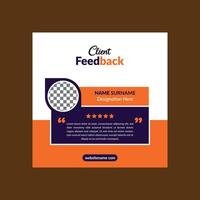 Modern Client Testimonial Design. Classic Template Display for Promotion. vector