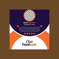 Modern Client Testimonial Design. Luxurious Template Display for Promotion. vector