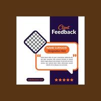 Modern Client Testimonial Design. Trendy Template Display for Promotion. vector