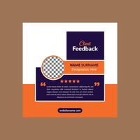 Modern Client Testimonial Design. Dynamic Layout Display for Promotion. vector