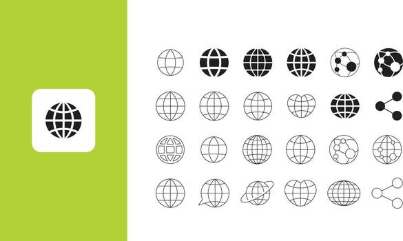 conjunto de web globo íconos aislado en blanco antecedentes vector