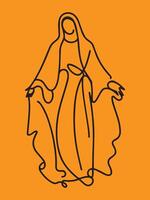 Flowing robe draped figure outline religious vector