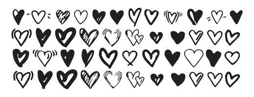 Hand drawn hearts or heart brush vector