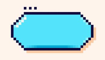 Pixel art speech bubble with blue background. vector