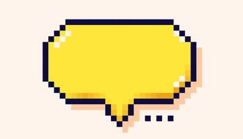 Pixel art speech bubble with. vector