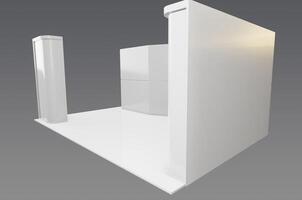 A white box with a door on it photo