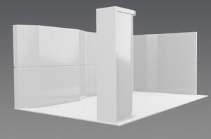 A white wall with a white table and a white chair photo