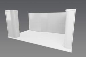 3d model of a white display booth with two columns photo